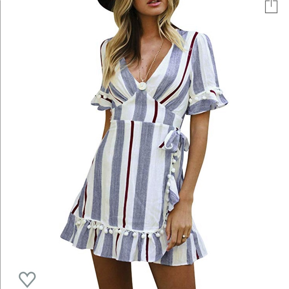 Striped wrap dress